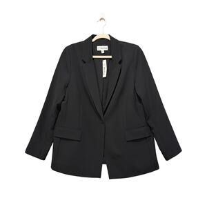 The Drop Blake Long Blazer Women’s XL Black One Button Lined Stretch NWT
